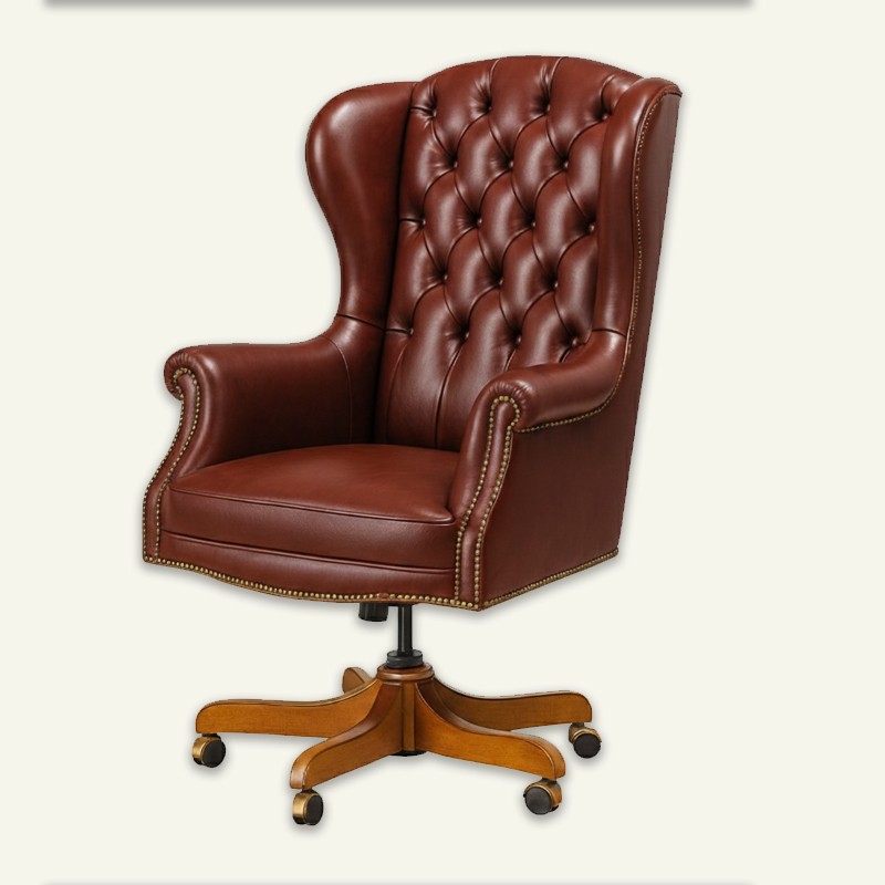 Leather Curved Arm Chair